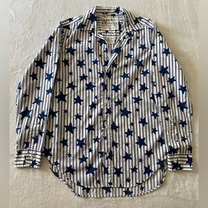 Frank And Eileen Classic Stripe With Stars‎ And Superfine Shirt Size XS